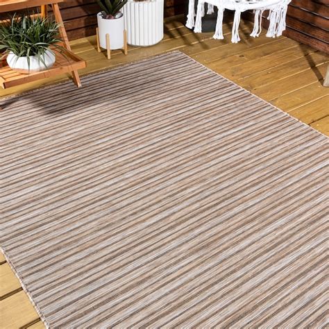 JONATHAN Y TUSCAN SUN Finn Pinstripe 8 X 10 (ft) Brown/Natural Indoor ...