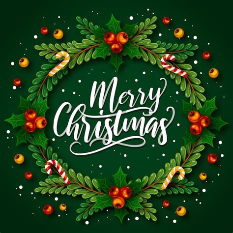 Merry christmas lettering | Free Vector