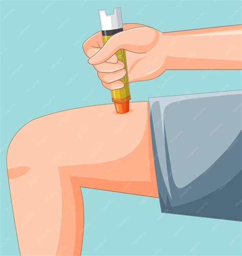 Экстренная инъекция адреналина при аллергии | Бесплатно векторы