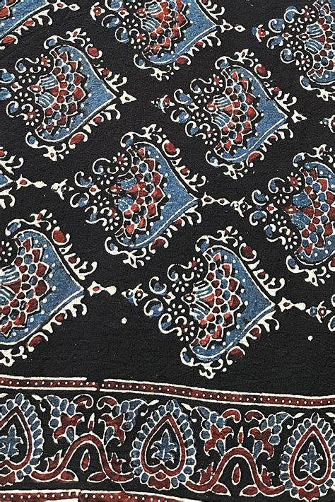 Buy Black Beetel Cotton Ajrakh Fabric - House Of Elegance – House Of ...