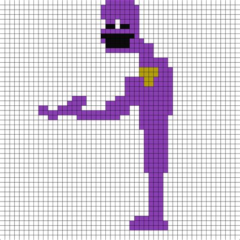 Purple Guy FNAF Perler Kandi Pattern | Pixel art pattern, Pixel art ...