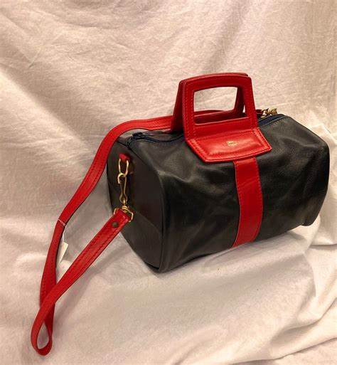 LONG CHAMP "Navy×Red" Leather 2-Way mini Boston Bag | CARBOOTS