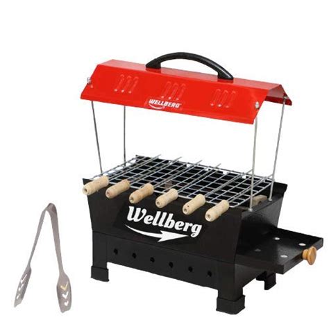 Wellberg Barbeque Grill With 4 Skewers Electric & Non Electric (2 in 1 ...