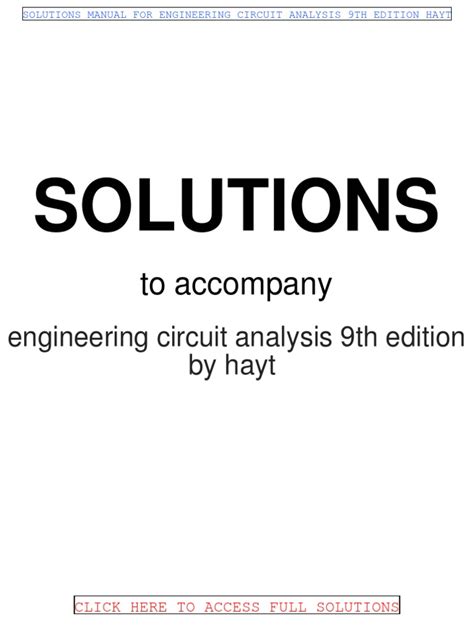 Image result for Engineering Circuit Analysis 9th Edition Solution PDF