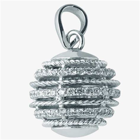 Silver Ball Pendant Embellished With Swarovski Zirconia ~caratcafe ...