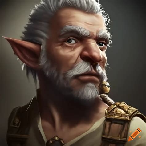 Photorealistic portrait of a male rock gnome from Dungeons & Dragons on ...