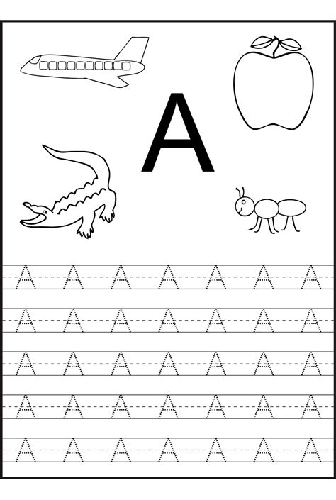 Trace the Letter A Worksheets | Activity Shelter