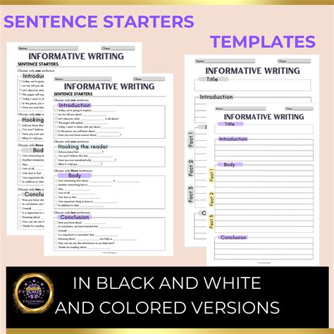 Informative Writing Sentence Starters 的图像结果