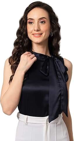 Amazon.in: Tie Neck - Women's Blouses & Shirts / Women's Tops, T-Shirts ...
