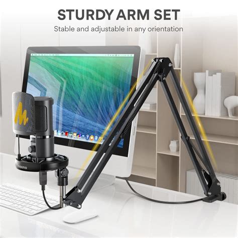Maono AU-PM461S USB Condenser Mic for PC and Singing, ALL-IN-ONE ...