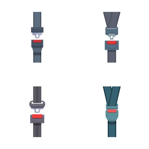 Set of car seat belt icons 47052346 Vector Art at Vecteezy