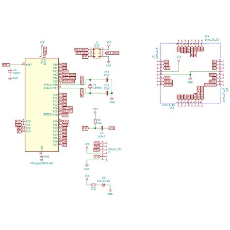 ATmega328P base schematics and components