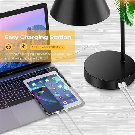 Brightever Industrial Dimmable Desk Lamp with 2 USB Charging India | Ubuy