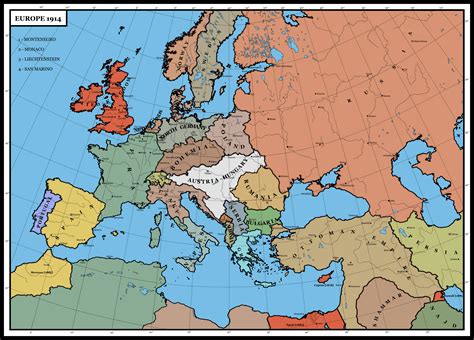 Europe 1914 Map