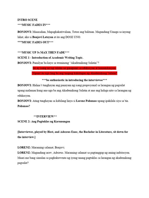 Image result for Example of News Report Script