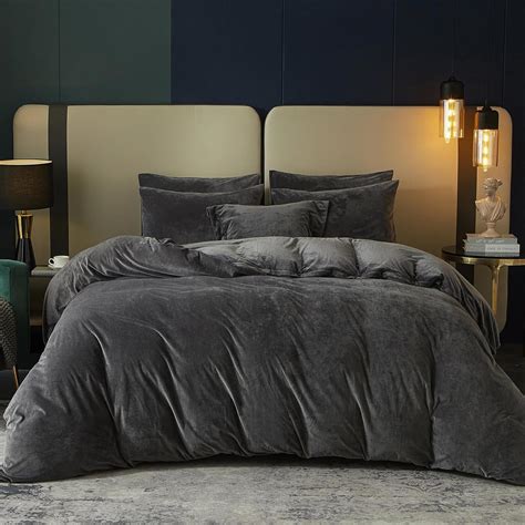 Amazon.com: SE SOFTEXLY Velvet Duvet Cover Queen Size, Soft Flannel ...