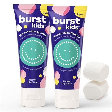 Buy BURSTkids Marshmallow Sparkle Kids Toothpaste with Fluoride - Great ...