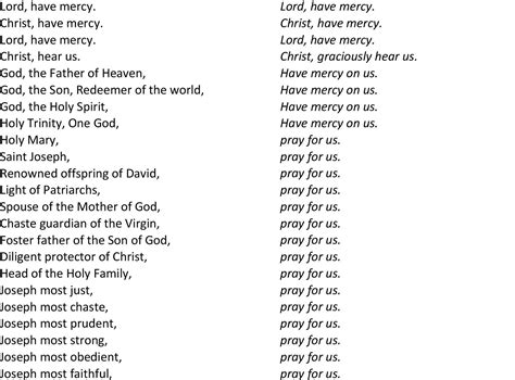 Litany Of St Joseph Printable Printable Castle