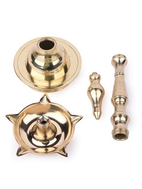 Elegant Traditional Brass Diya Oil Lamp Stand - 12" Height
