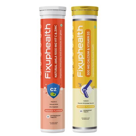 Fixuphealth Natural Amla 1000mg Vitamin C Zinc Effervescent Tablets 20 ...