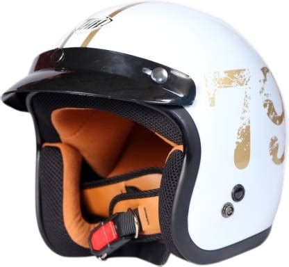 THH HELMETS FH-356 England Open Face Helmet (White, Glossy) Motorbike ...