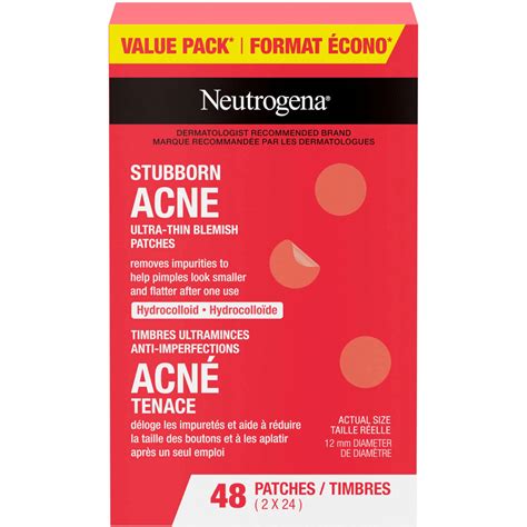 Neutrogena Stubborn Acne Blemish Patches, Hydrocolloid Spot Treatment ...