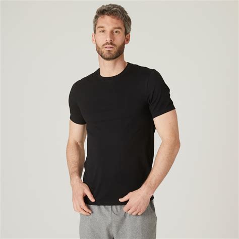 Men's Slim Fit Cotton Fitness T-Shirt - Black