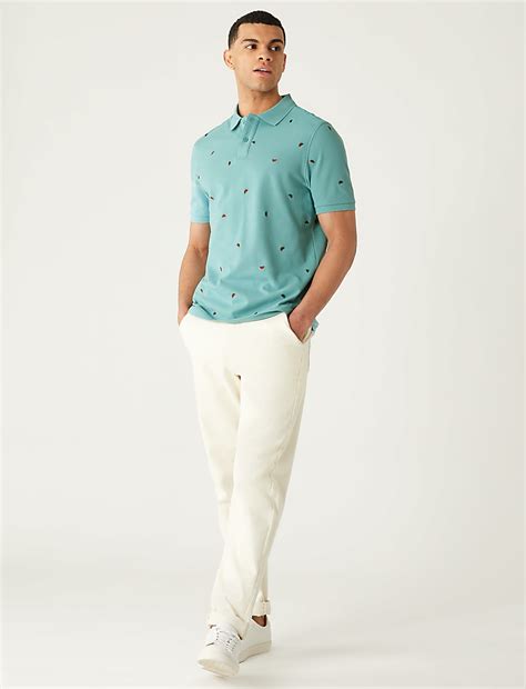 Buy Pure Cotton Pique Embroidered Polo Shirt at Marks & Spencer