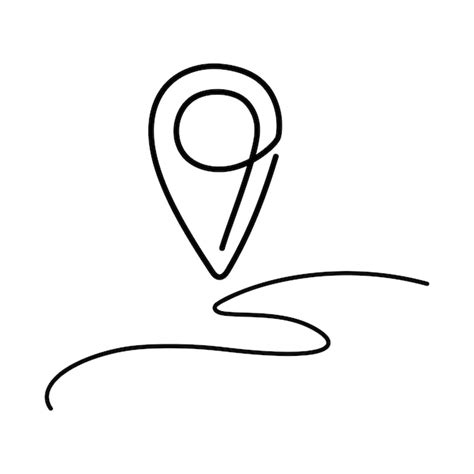 Mark location hand drawn vector line art style | Premium Vector