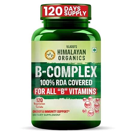 Vlado’s Himalayan Organics Vitamin B Complex with 100% RDA B1, B2, B3 ...