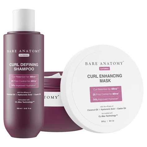 Buy Bare Anatomy Curl Defining Shampoo + Curl Enhancing Hair Mask ...