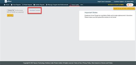 Import Targets to Score Card