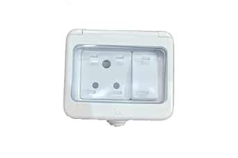 Epic Waterproof 3-Module Plastic Gang Box with 6 Amp Switch & Socket ...