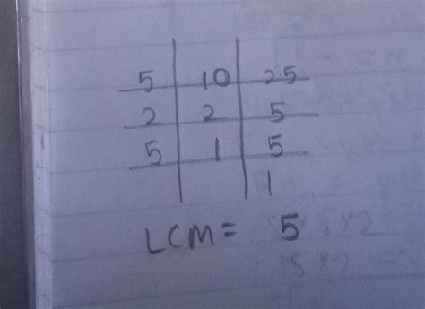 Find the LCM by listing of factors of 10,25 with solutions - Brainly.in