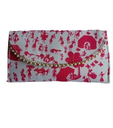 Buy Raang Desi Women Zipper Ikkat Print Pouches for Women Bag Hand ...