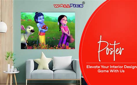 wallpics® Little Krishna Wallpapers Fully Waterproof Vinyl Sticker ...