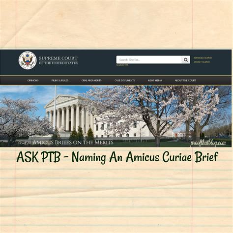 ASK PTB - Naming An Amicus Curiae Brief - Proof That Blog