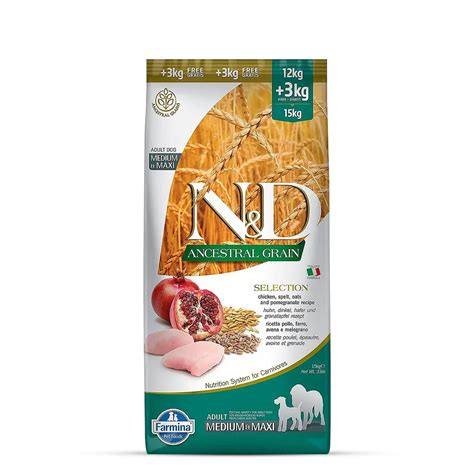 Farmina N&D Ancestral Grain Selection Chicken & Pomegranate Medium ...