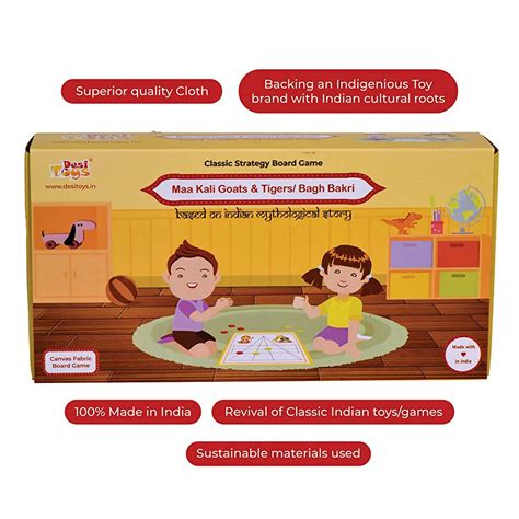 Desi Toys Maa Kali Goats & Tigers/Bagh Bakri, Classic Strategy Board