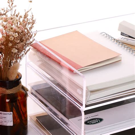 Desk Organizers and Accessories, Paper File Organizer Tray, Clear ...