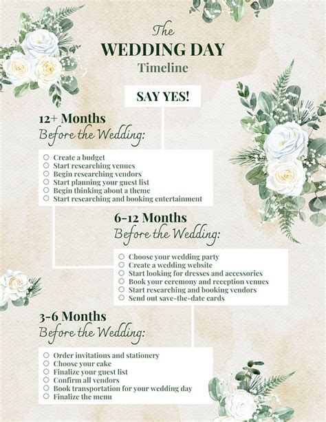 Image result for Downloadable Printable Wedding Checklist