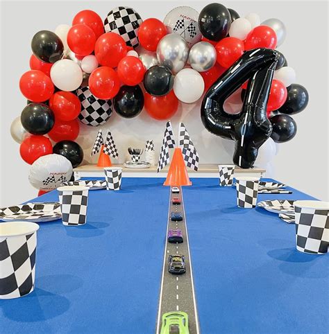 Buy PartyTreasuresCo Race Car Balloon Arch Kit Birthday Party ...