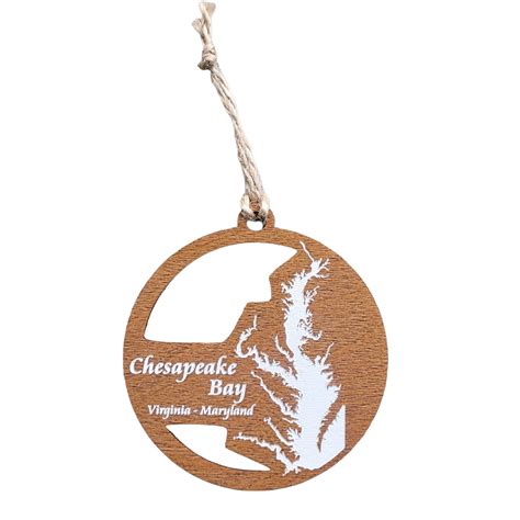 Chesapeake Bay, Virginia and Maryland Wooden Ornament – Custom Crafted Silhouettes