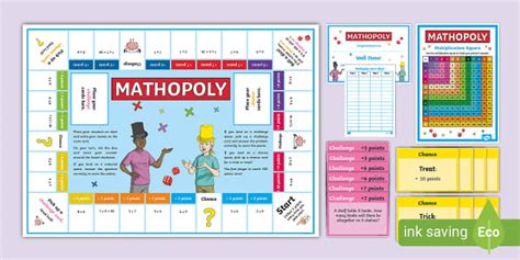 6, 7 and 9 Mathopoly Times Tables Game