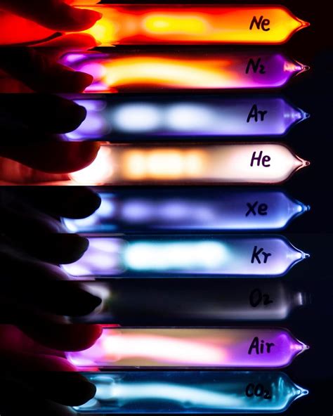 Rare Luminous Gases Element Collection, 99.999% Purity, Including Helium,Neon, Argon, Krypton ...