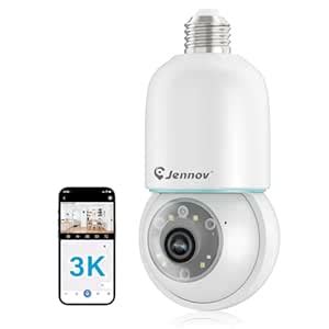 Buy Jennov 4K Light Bulb Security Camera Wireless Outdoor IP66 ...