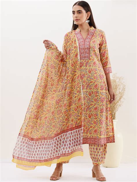 Rozana Mohak Set Of Kurta Salwar Pants Dupatta – InduBindu