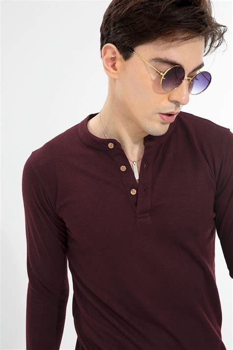 Henley Wine T-Shirt - SNITCH