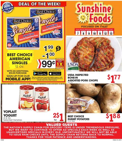 Sunshine Foods Ad Circular - 04/07 - 04/13/2021 | Rabato