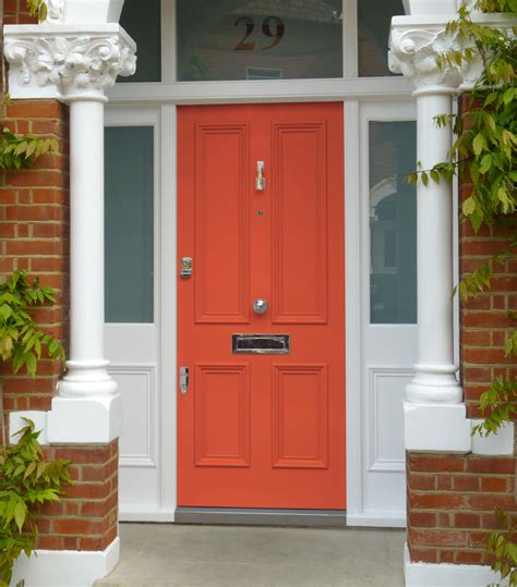 Orange Victorian Front Door - London Door Company
